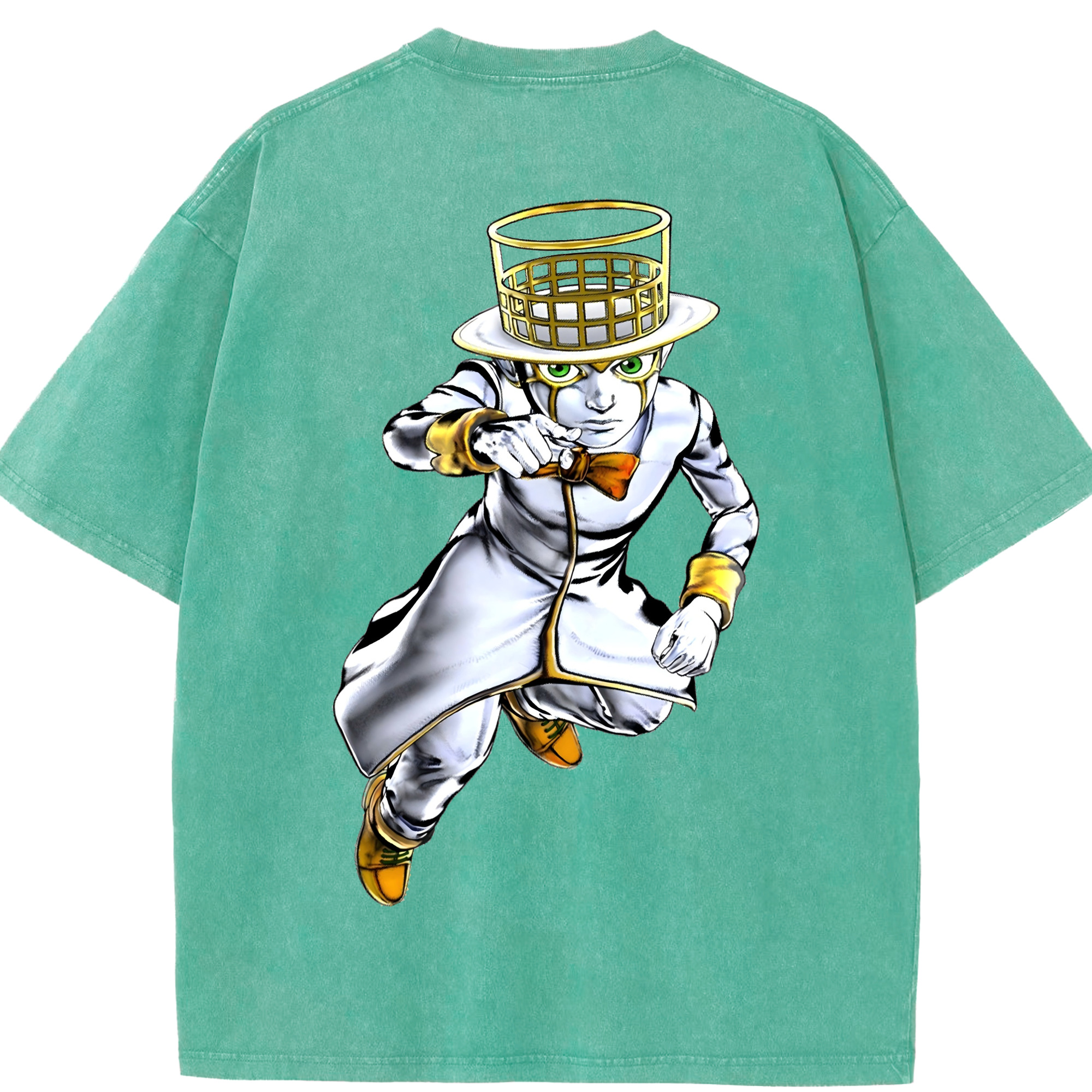 （画像用） ジョジョの奇妙な冒険 岸辺 露伴（きしべ ろはん） JoJo's Bizarre Adventure Rohan Kishibe 綿100% ヴィンテージ風 半袖Tシャツ（背面プリント）